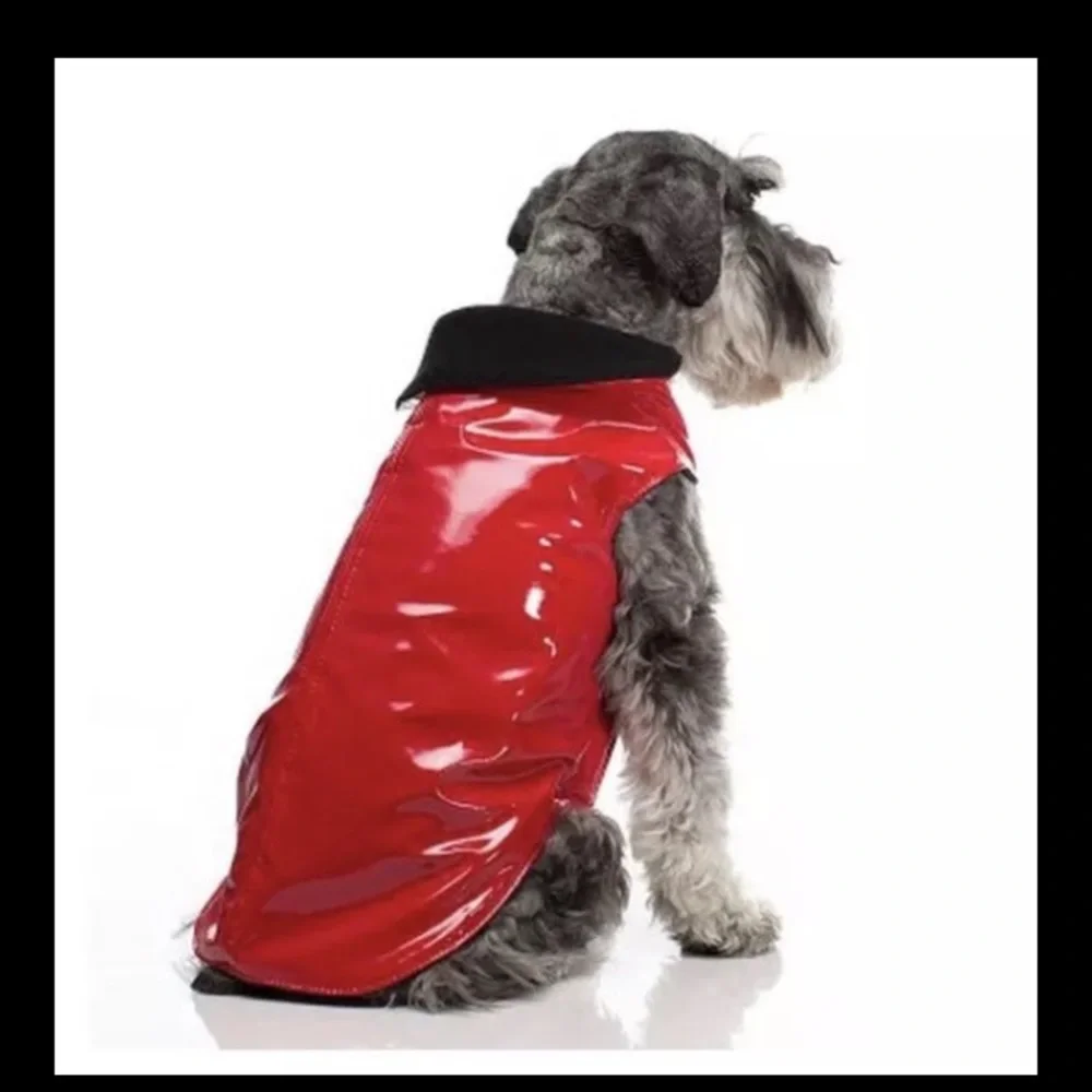 Legitimutt Yellow Dog Raincoat 14” Waterproof Fleece Lined Adjustable Leash Hole